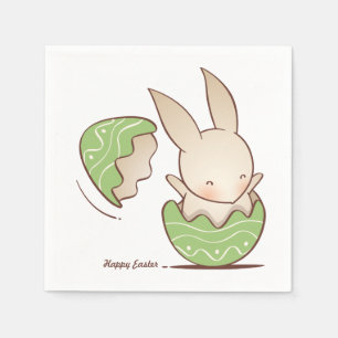 Kute Bunny hatching, Green Easter Egg Servet