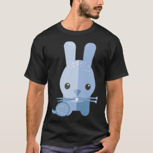 Kute bunny konbit ball of garens breinaalden Fi T-shirt
