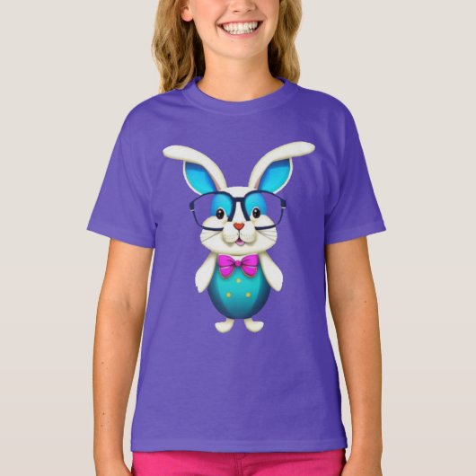 Kute Bunny-konijn met een bril T-shirt (Voorkant)