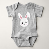 Kute Bunny, Little Bunny, White Bunny, Wink Romper (Voorkant)