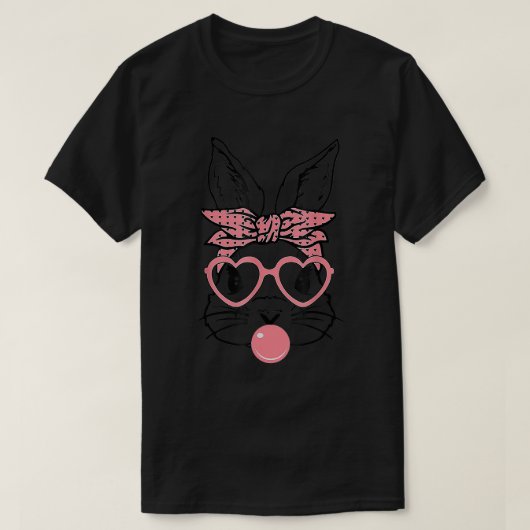 Kute Bunny met Bandana Heart Glasses Bubblegum Ea T-shirt (Design voorkant)