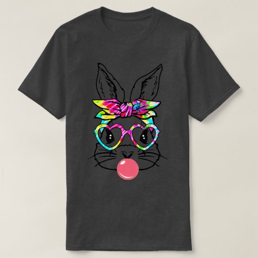 Kute Bunny met Bandana Heart Glasses Bubblegum Ea T-shirt (Design voorkant)