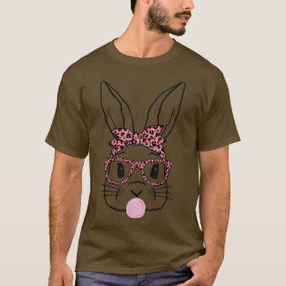 Kute Bunny met Bandana Heart Glasses Bubblegum Ea T-shirt