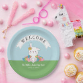 Kute Bunny met Easter Egg Hunt & Brunch Papieren Bordje (Feest)