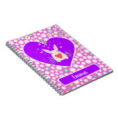 Kute Bunny met hart en bloemen Notitieboek (Rechterzijde)