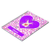 Kute Bunny met hart en bloemen Notitieboek (Linkerzijde)