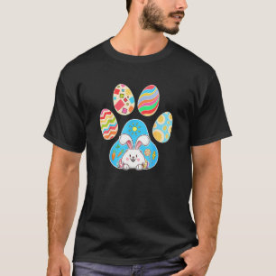 Kute Bunny met paaseieren in de hond Paw Happy Ea T-shirt