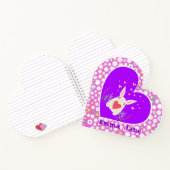 Kute Bunny met zoete harten en bloemen Notitieboek (Binnen)