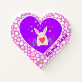 Kute Bunny met zoete harten en bloemen Notitieboek (Achterkant)