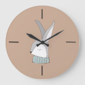 Kute Bunny Minimalist Nursery Clock Grote Klok (Voorkant)