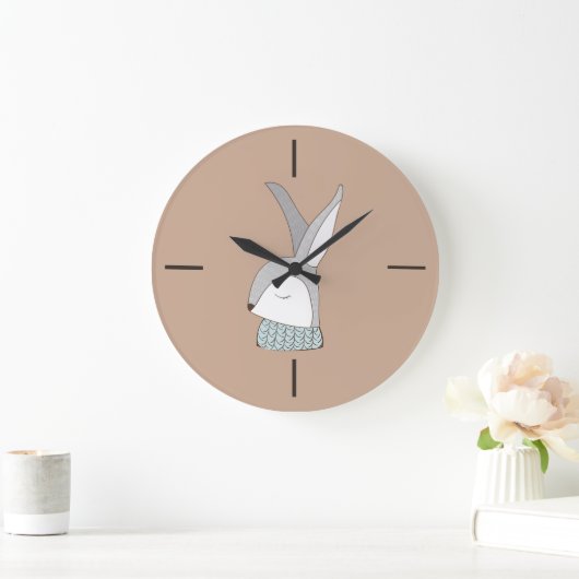 Kute Bunny Minimalist Nursery Clock Grote Klok (Huis)