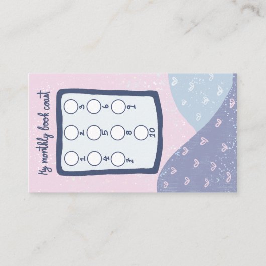 Kute Bunny Monthly Book Count Loyalty (Achterkant)