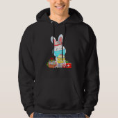 Kute Bunny Paaskopruimmasker Nurse Stethoscoop Eas Hoodie (Voorkant)