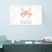 Kute Bunny Rabbit Baby shower Birthday Backdrop Spandoek (Beurs)