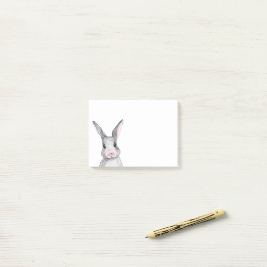 Kute Bunny Rabbit Easter Waterverf Pet Animal Post-it® Notes (Op bureau)