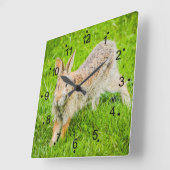 Kute Bunny Rabbit Wilde Dieren Square Wall Clock Vierkante Klok (Hoek)