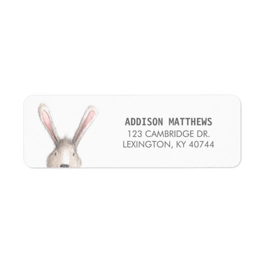 Kute Bunny Return Address Label (Voorkant)
