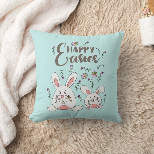 Kute Bunny Spring flower Pasen Kussen (Deken)