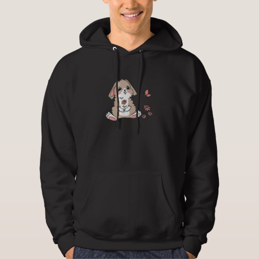 Kute Bunny voor Happy Paaskonijn in het voorjaar Hoodie (Voorkant)