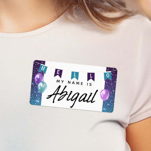 Kute Bunting Flag Banner Hallo mijn naam is Sticke Etiket