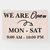 Kute Business Winkel Restaurant We zijn open Spandoek (Horizontaal)