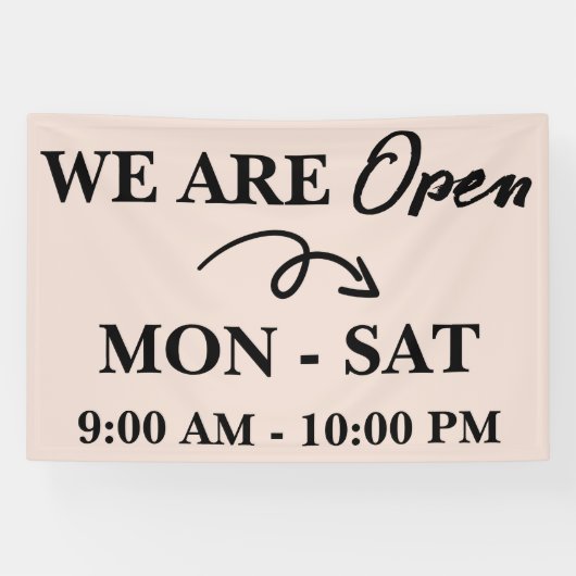 Kute Business Winkel Restaurant We zijn open Spandoek (Horizontaal)