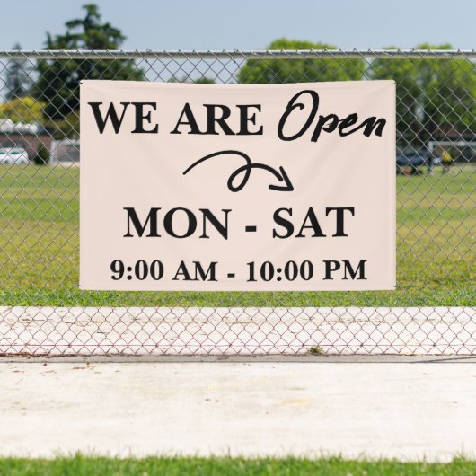 Kute Business Winkel Restaurant We zijn open Spandoek (Insitu)