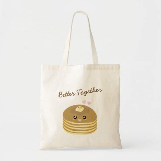 Kute Butter Pancakes Better Together Funny Foodie Tote Bag (Voorkant)
