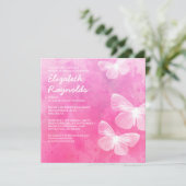 Kute Butterflies Bridal Shower Invitations Kaart (Staand voorkant)