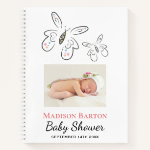 Kute Butterflies en Stippen Girl Baby shower Notitieboek