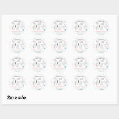 Kute Butterflies en Stippen Girl Baby shower Ronde Sticker (Vel)