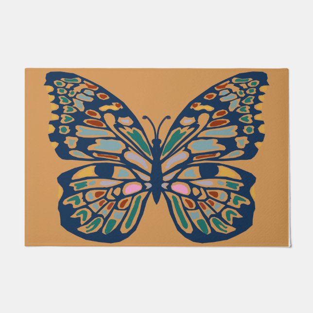 Kute Butterfly Doormat,  vlinder  Deurmat (Voorkant)