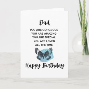 Kute Butterfly met Birthday Message voor mijn vade Kaart
