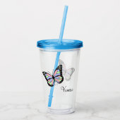 Kute Butterfly met naam Acryl Drinkbeker (Achterkant)