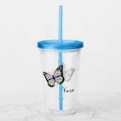 Kute Butterfly met naam Acryl Drinkbeker (Voorkant)