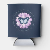 Kute Butterfly op roze Daisy Inspirerend Quote Blikjeskoeler (Voorkant)