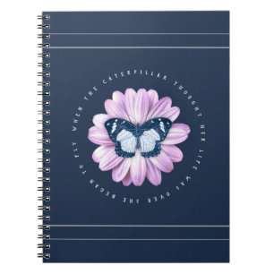 Kute Butterfly op roze Daisy Inspirerend Quote Notitieboek