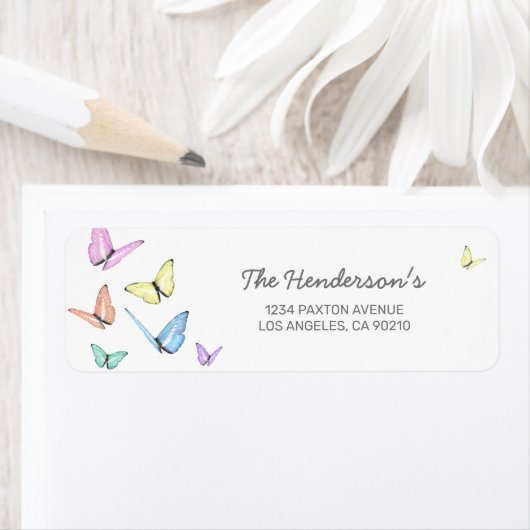 Kute Butterfly Return Address Label (Insitu)