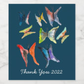 Kute butterfly waterverf art wine label wijn etiket (Enkel label)
