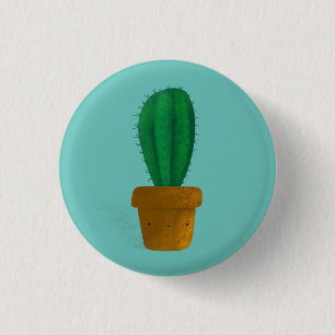 Kute cactus-knoppen pinpas hand getekend ronde button 3,2 cm