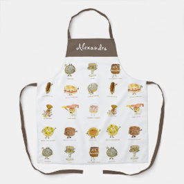 Kute cake-dessertpatroon gepersonaliseerd schort
