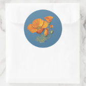 Kute California Poppy Flower  Sticker Blad (Tas)