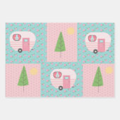 Kute caravantenten en bomen inpakpapier vel (Voorkant 3)