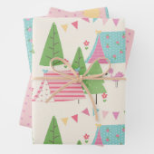 Kute caravantenten en bomen inpakpapier vel (In situ)