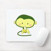 Kute Cartoon aap die een bananen eet Muismat (Met muis)