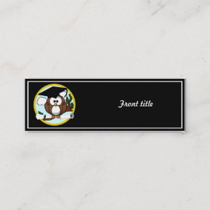 Kute Cartoon Afstuderen Owl with Pet & diploma Contactkaartje