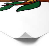 Kute Cartoon Afstuderen Owl with Pet & diploma Poster (Hoek)