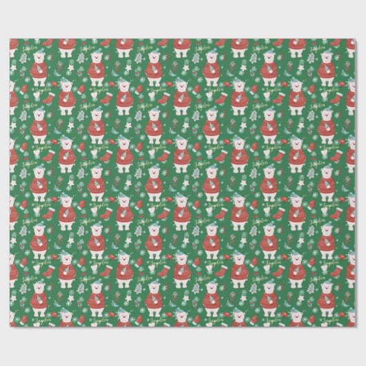 Kute Cartoon Animals Polar Beer Custom Cadeaupapier (Vlak)