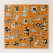 Kute cartoon art. Krantendieren Legpuzzel (Horizontaal)