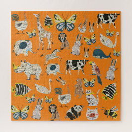 Kute cartoon art. Krantendieren Legpuzzel